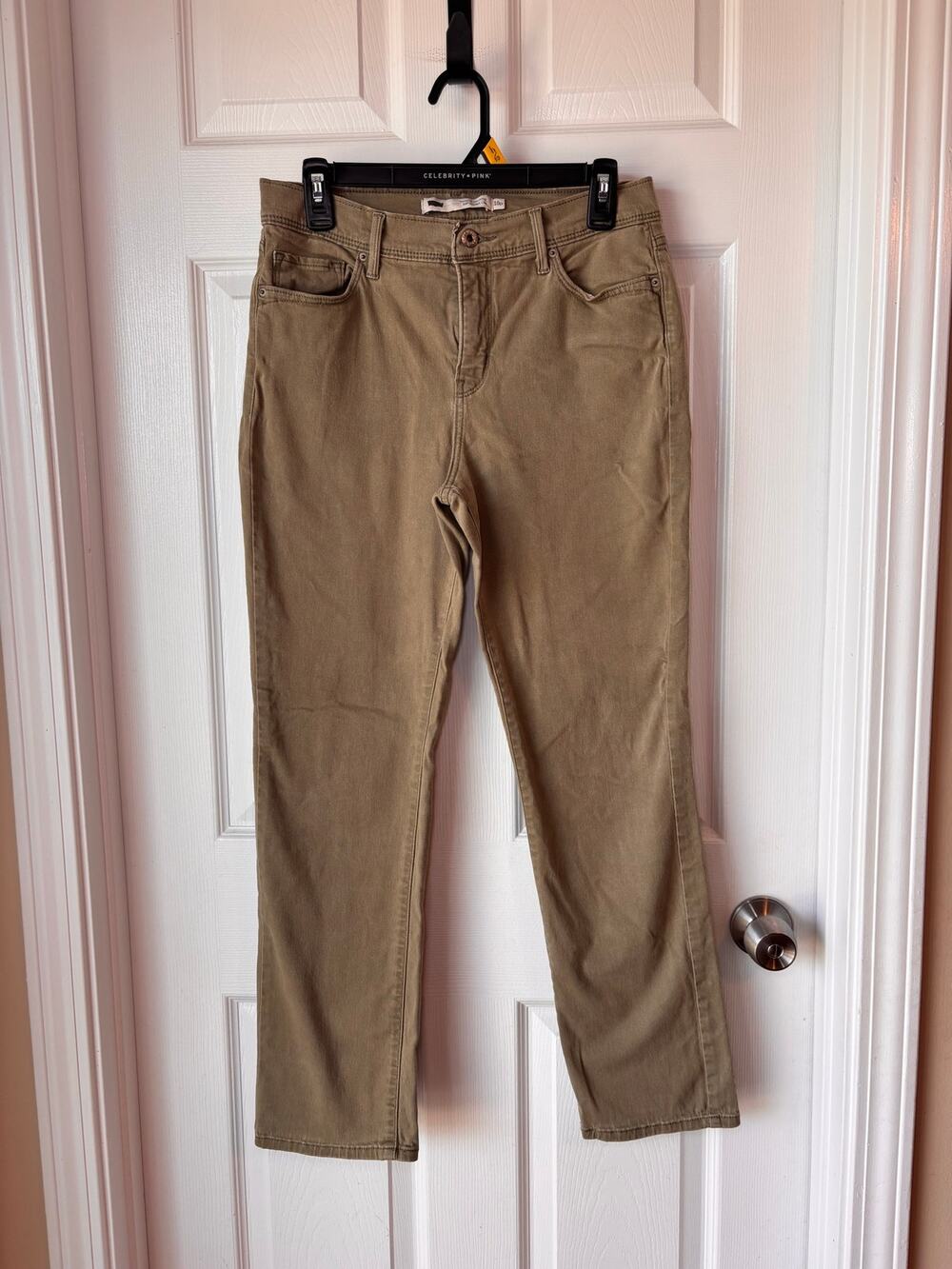 Levi’s 512 Perfectly Slimming Straight Leg Pants Women’s 10P Olive/sage